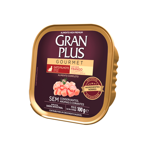 030711_250428 GRAN PLUS Patê Gato Filhote Sabor Frango 100g FRENTE